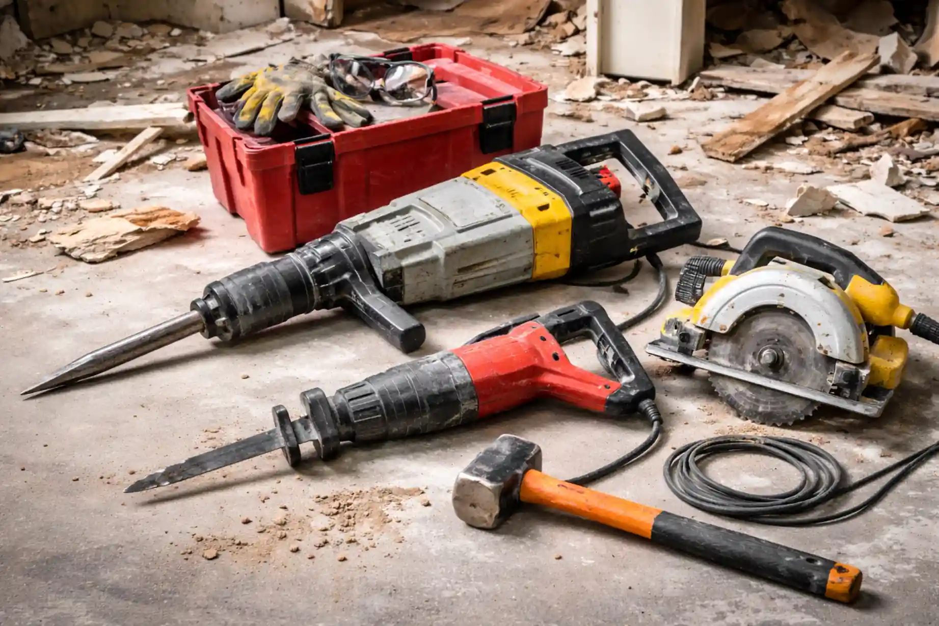 demolition power tools used for construction debris removal in new bedford