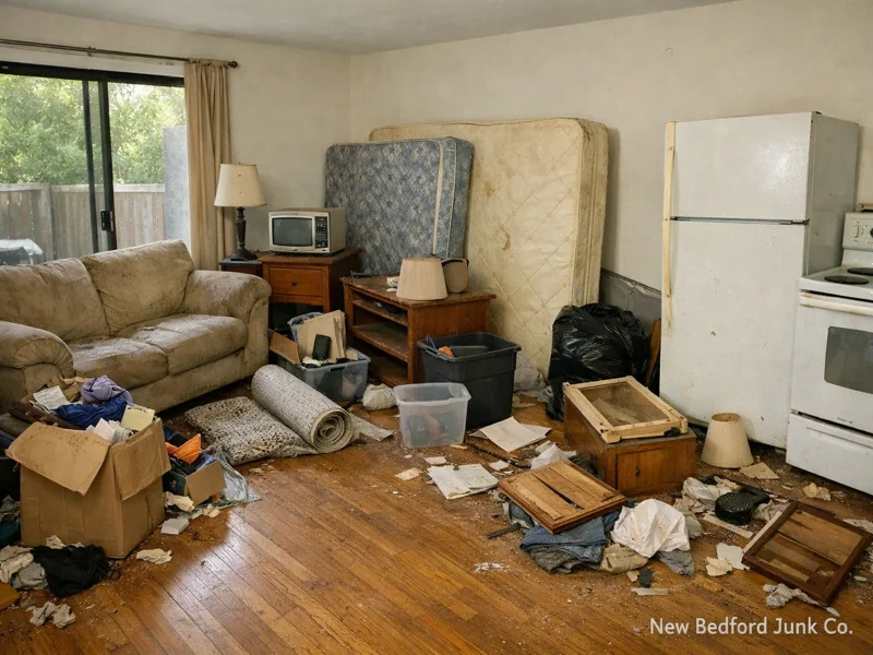 post move cleanout junk removal service clearing furniture and debris near Padanaram Village in dartmouth ma