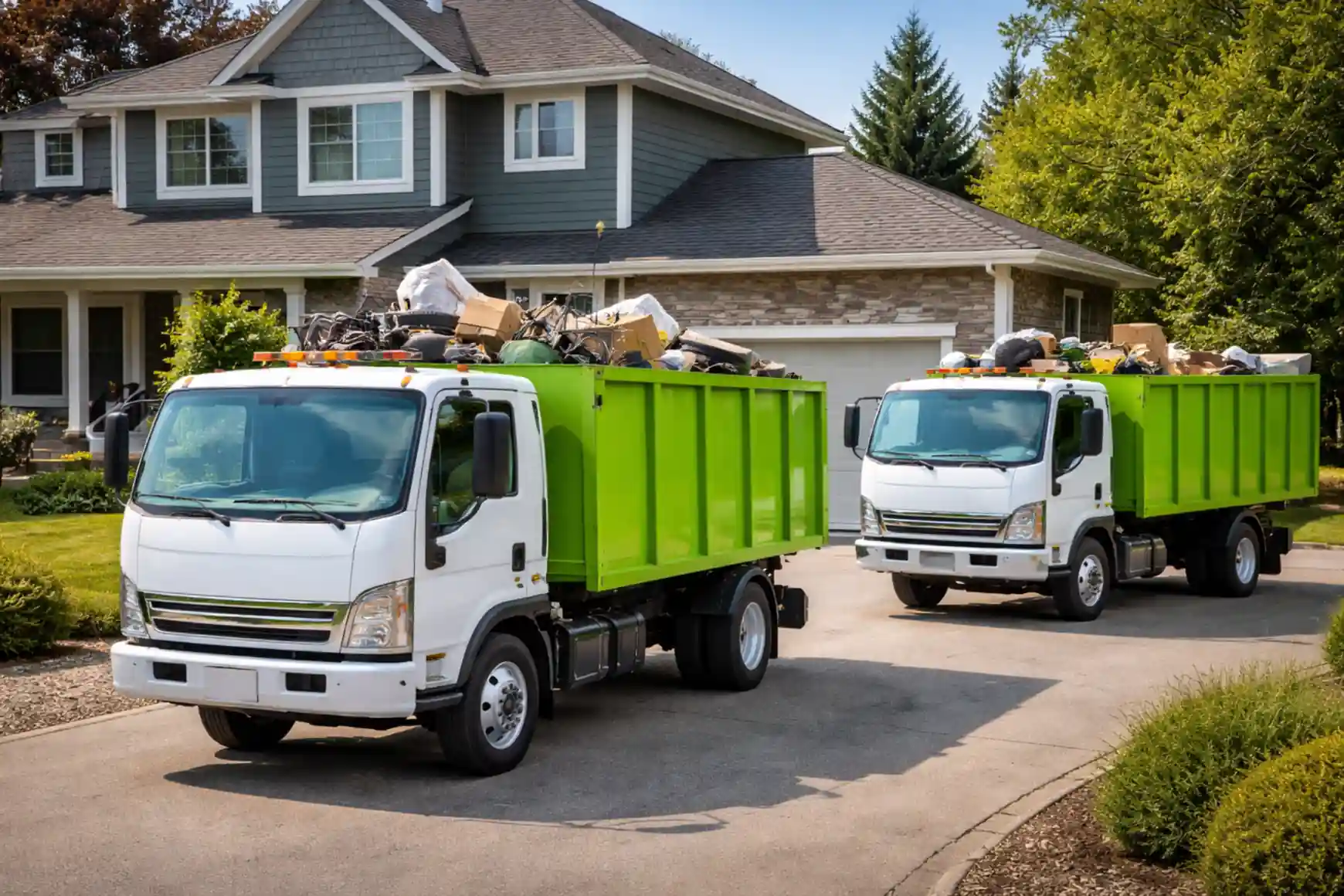 junk removal trucks providing residential junk hauling service in new bedford