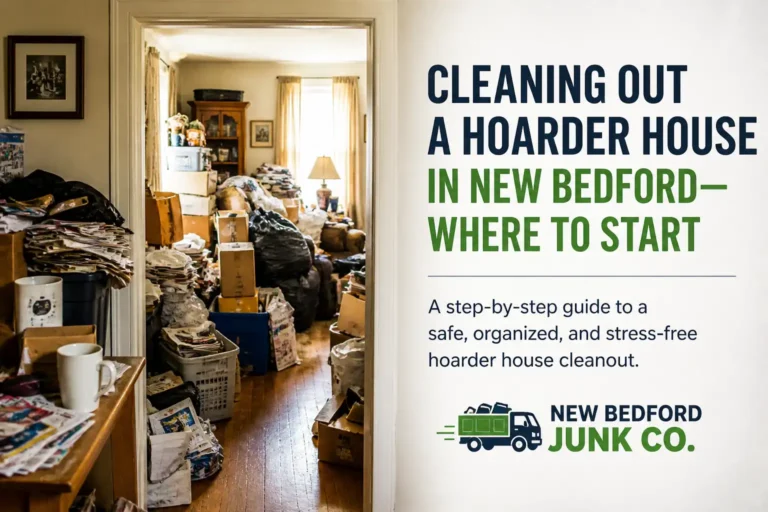 Cluttered hoarder house in New Bedford featured in cleanout guide by New Bedford Junk Co